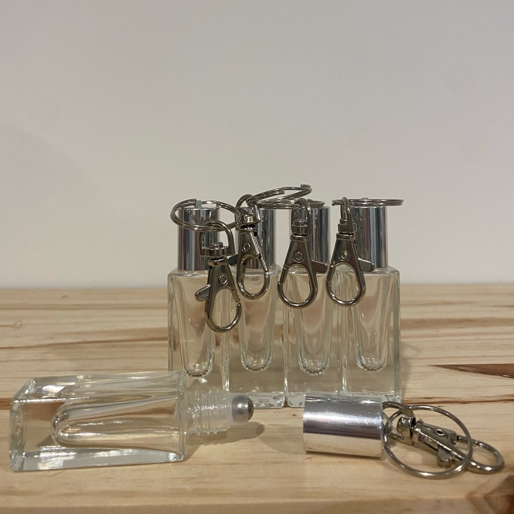Set of 5 Glass Roller Keychains